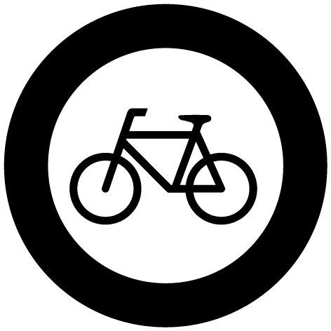 Panneau circulation vélo interdite
